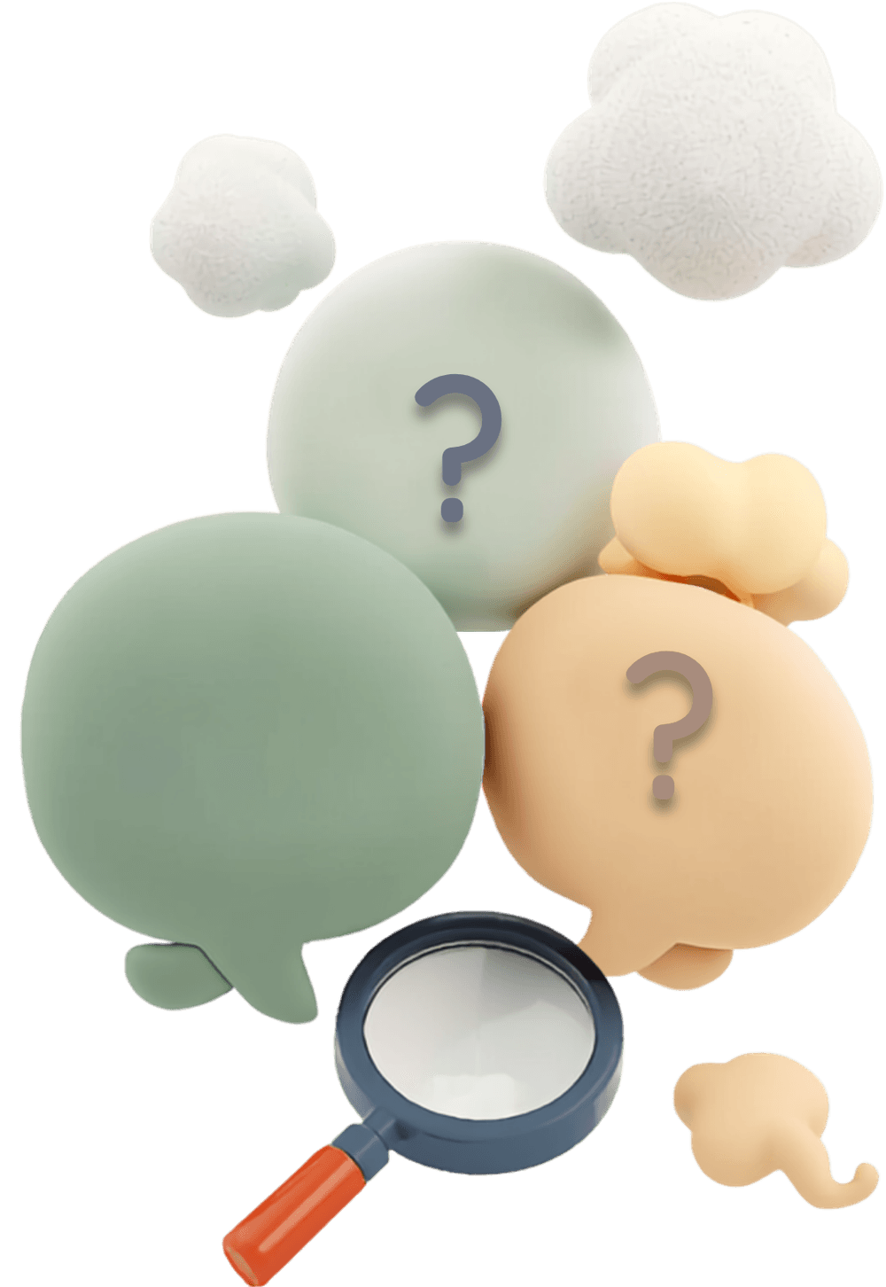 Bulles de dialogue et loupe : les questions qu’on nous pose.